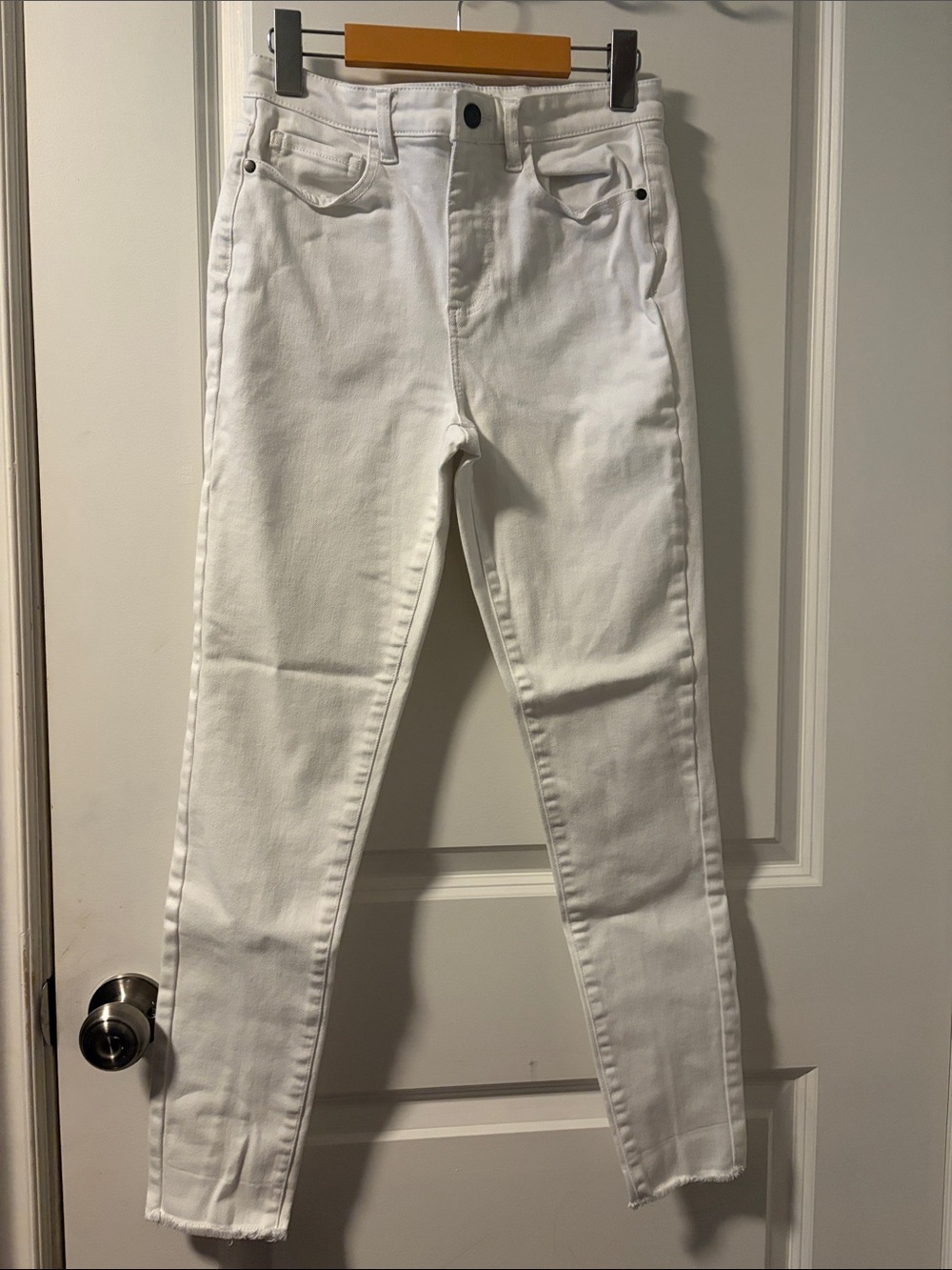 Buffalo David Bitton White High-Rise Skinny Jeans